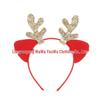 Elf Antlers Headband with Gold Sequin Ears - Festive Holiday & Halloween Party Accessory
