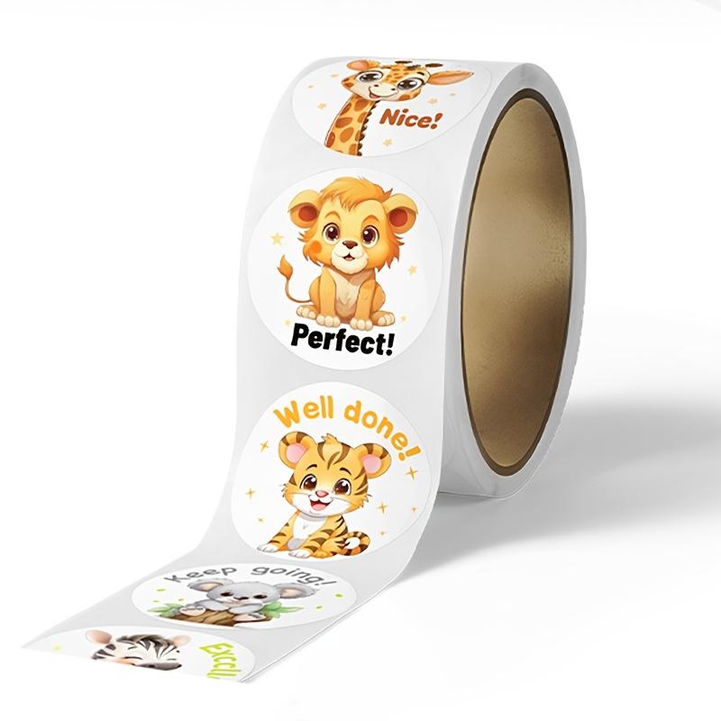 1 Roll Pack Animal Inspirational Stickers Stationery Label Stickers