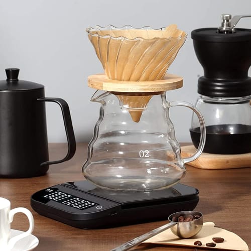 Palumma Portable Electronic Digital Kitchen Scale with Timer, Switchable Units, Hidden LED Screen, Touch Sensor Buttons, USB Rechargeable, Compact, Ta