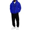 Men's Athletic Tracksuit Set with Full Zip Hoodie and Black Jogger Pants