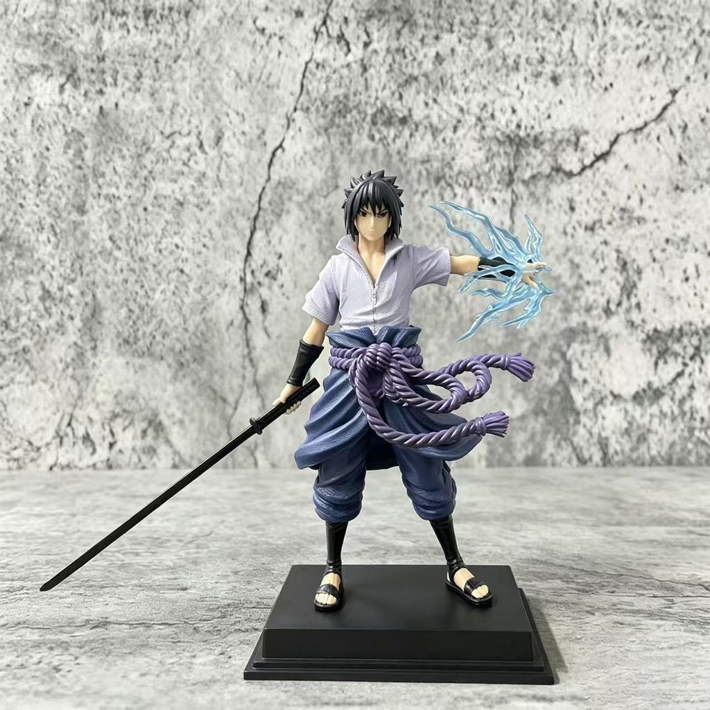 21cm/8in Naruto AK Uzumaki AK Sasuke Anime Figure GK Double Head Carving Collectible Decor Desktop Ornament Statue Model Toy