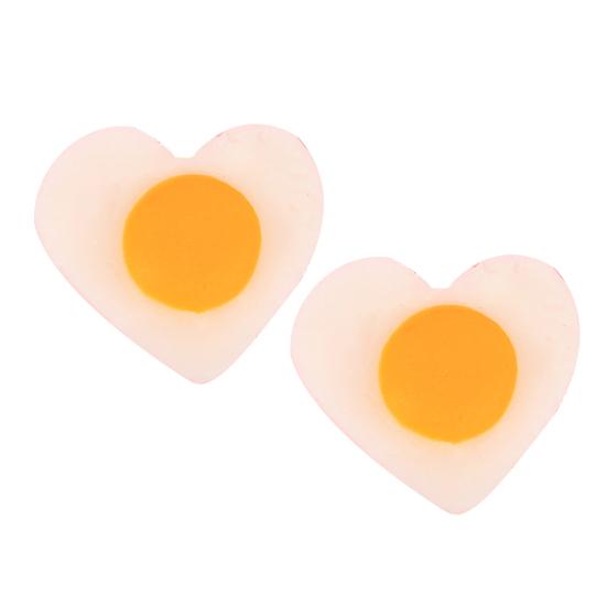 1/2Pcs Simulation Fried Egg Decoration Heart-shaped Fake Poached Egg Model Realistic Food Toy DIY Home Decor Ornament Photo Props