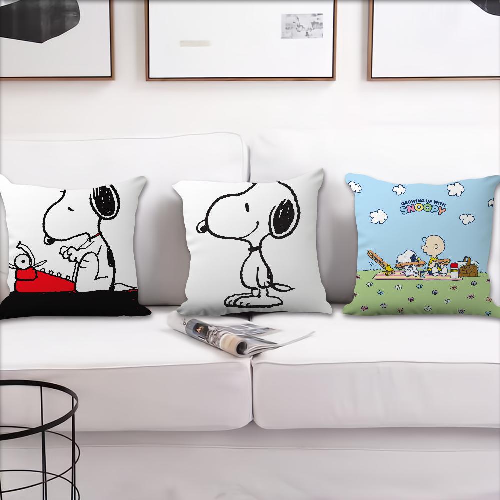 Cartoon S-Snoopy Hund Niedlicher Kissenbezug Kissen Sofa Druck Dekoration Zimmer Zuhause Büro Café Auto Nordische Schlichtheit
