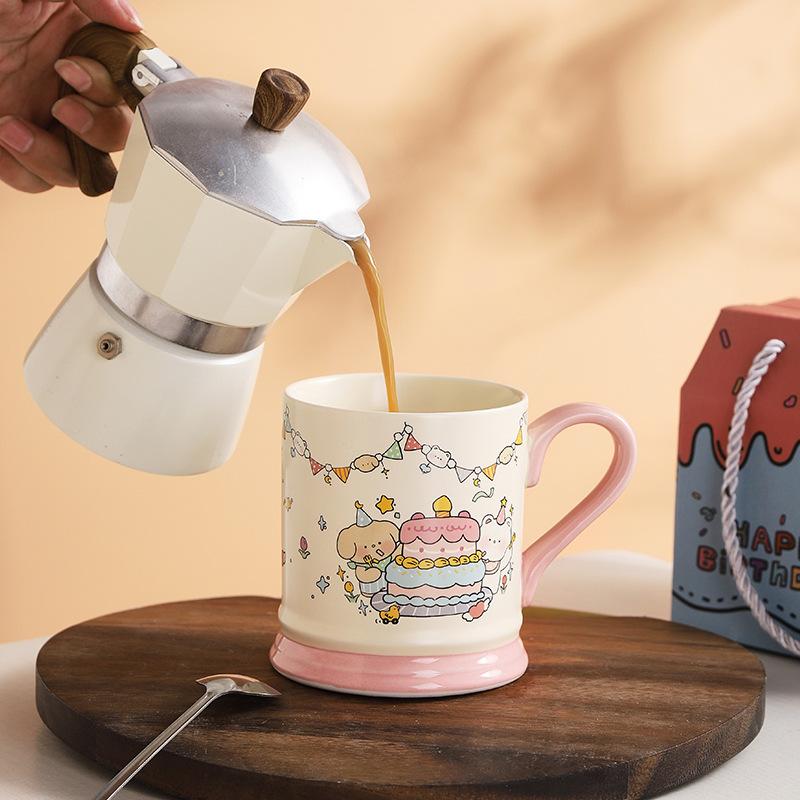 Birthday Bear Especially Beautiful Cup Birthday Gift Office Water Cup Cute Household Ceramic Mug