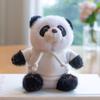 Panda Hoodie Doll Keychain - Plush Toy with Logo