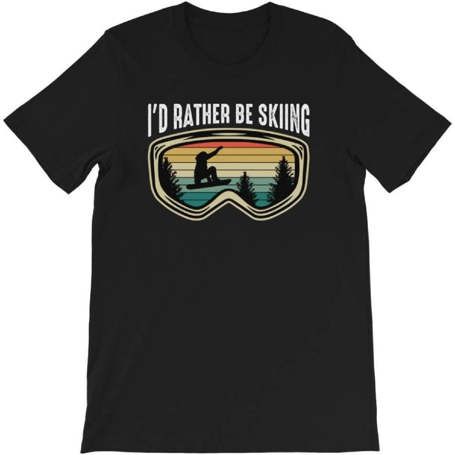I d Rather Be Skiing Funny Ski Lover Snow Winter Mountain T Shirt XXXXXL разноцветный