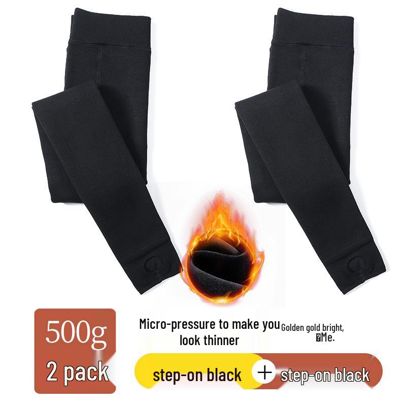 Women's Plus Velvet Thick Base Layer Pants: Leg-Slimming, Non-Slip, Warm Pantyhose for Spring & Fall, with Foot Coverage.