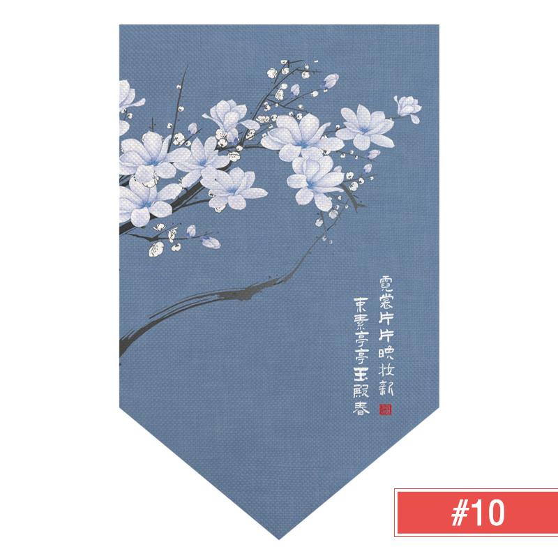 Chinese Half Curtain Ancient Style Lotus Printed Pennant Kitchen Door Short Curtain Home Bedroom Window Decor Window Shade