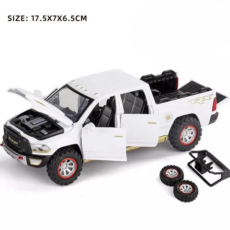 1:32 RAM Pickup Truck Alloy Model with Sound Light & Spring Back Action Kids  Toy for Adventurous Play
