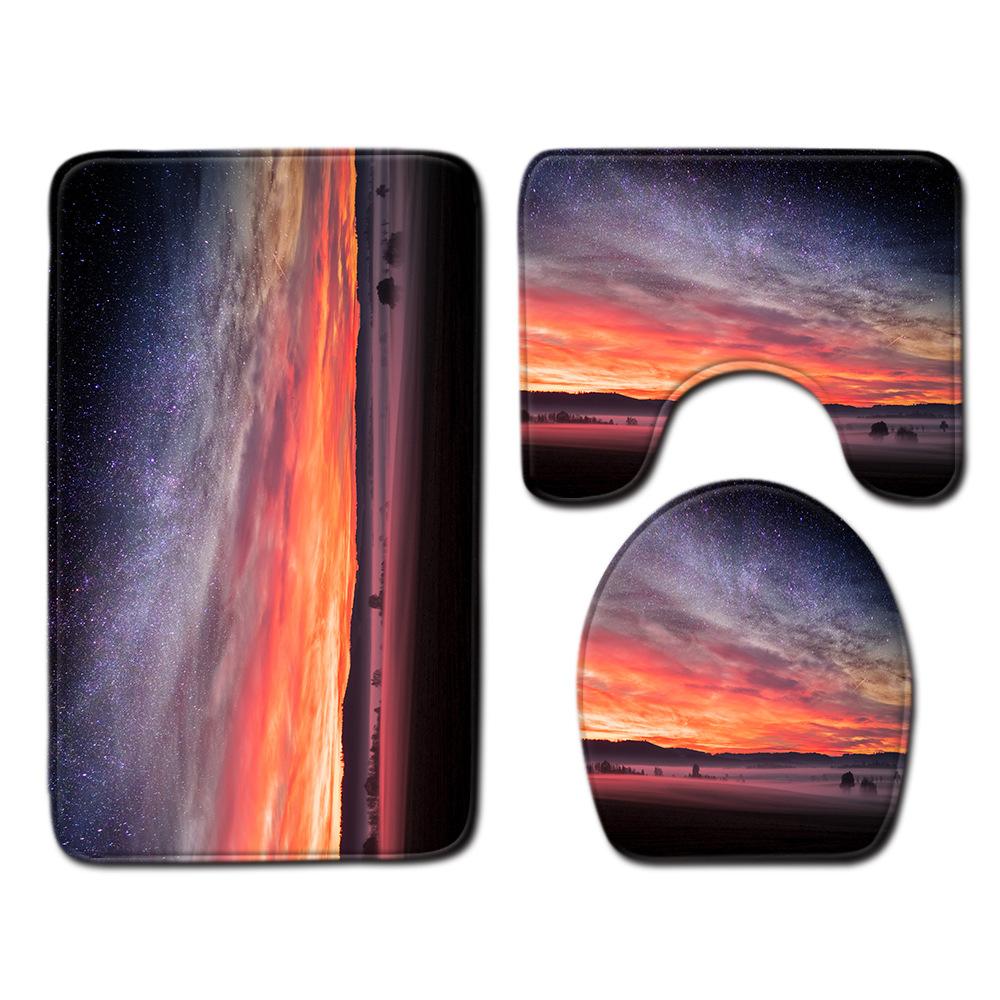 Star Bathroom Floor Mat Toilet Three-Piece Set