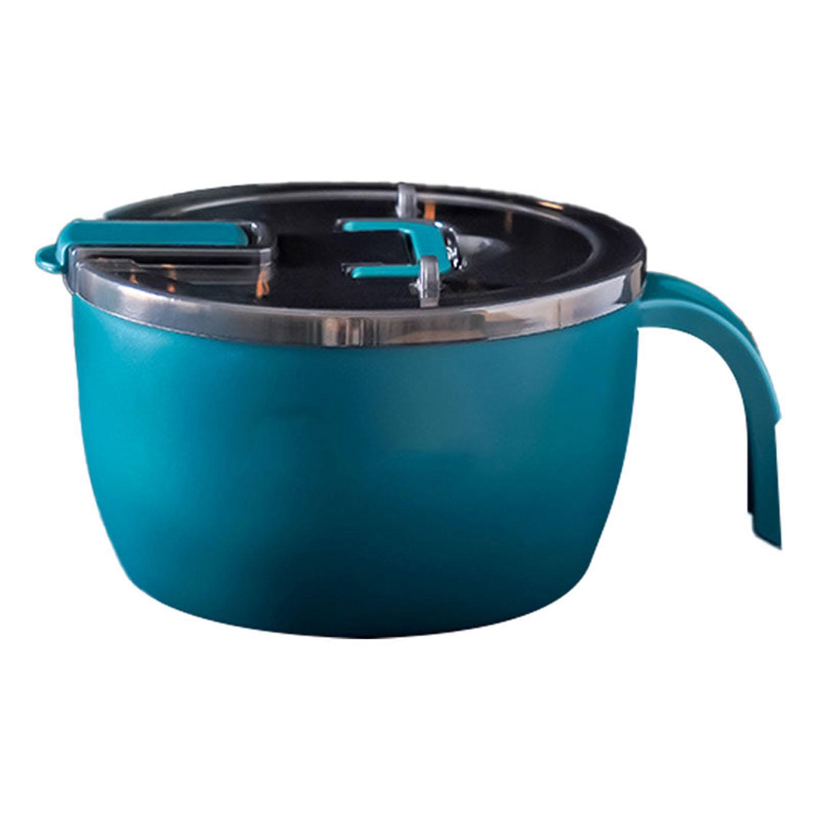 

Миска для лапши быстрого приготовления из нержавеющей стали, большая емкость, миска для лапши быстрого приготовления с крышкой, столовая посуда для зелёный