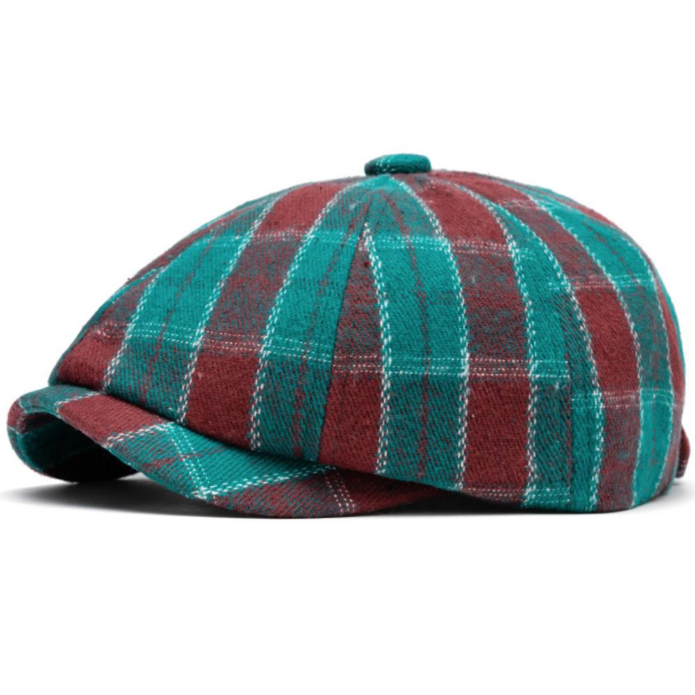Ht4973 Berets New Spring Autumn Hats For Men Women Artist Painter Plaid Beret Hat Male Female Ivy Flat Cap Octagonal Beret Caps