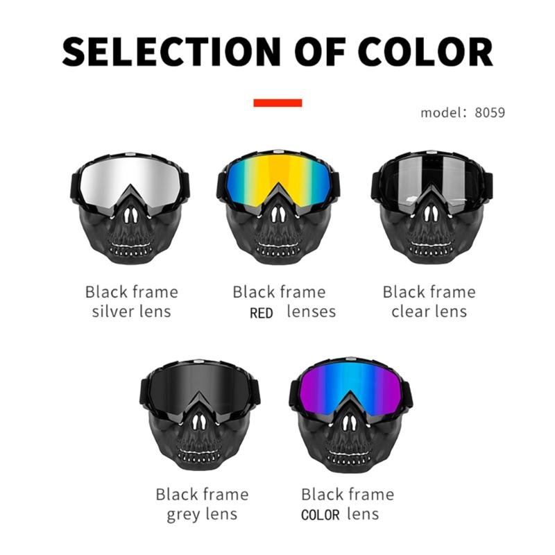 Winddichte Motorradbrille Abnehmbare Gesichtsmaske Bequeme Atmungsaktive Gesichtsbedeckung Perfekt für Motorradabenteuer