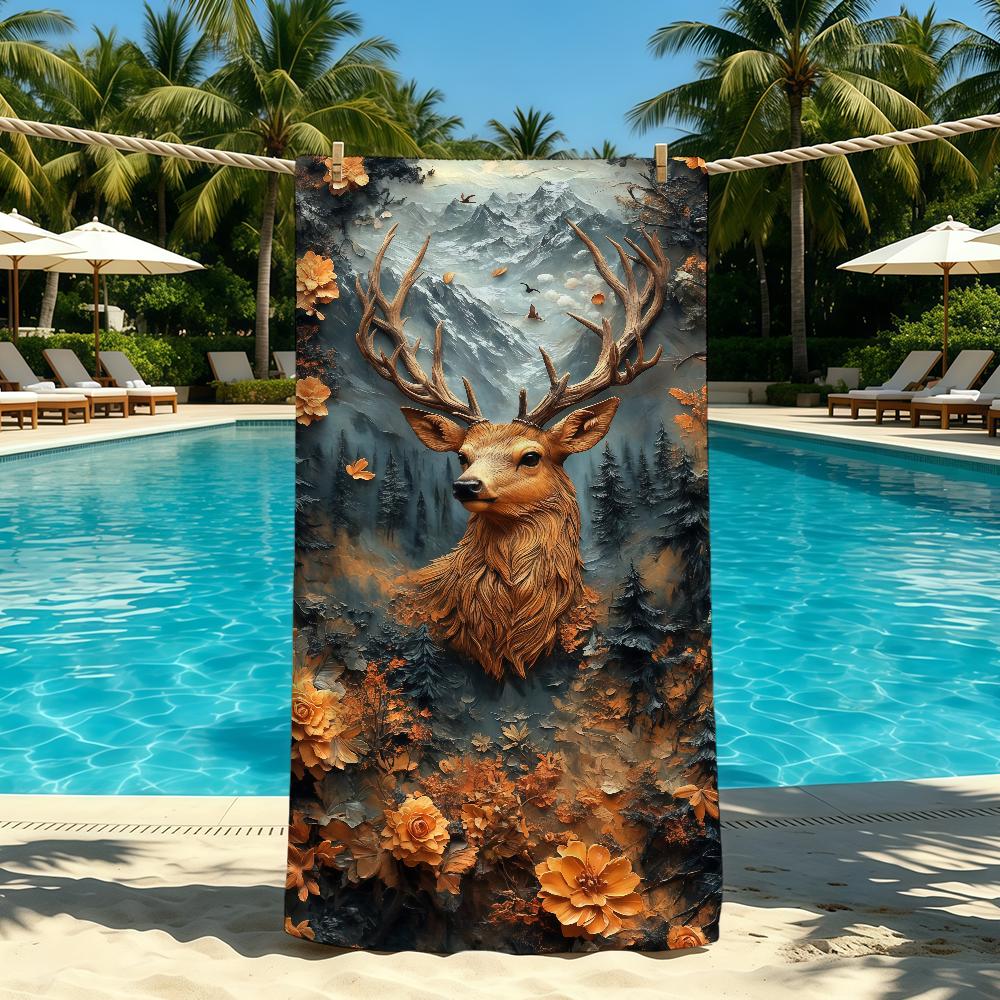 Boshert Kunst Handdoek Voor Buiten Kamperen Strandhanddoek Super Absorberend Sneldrogend Zomerhanddoek STJ90x180CM
