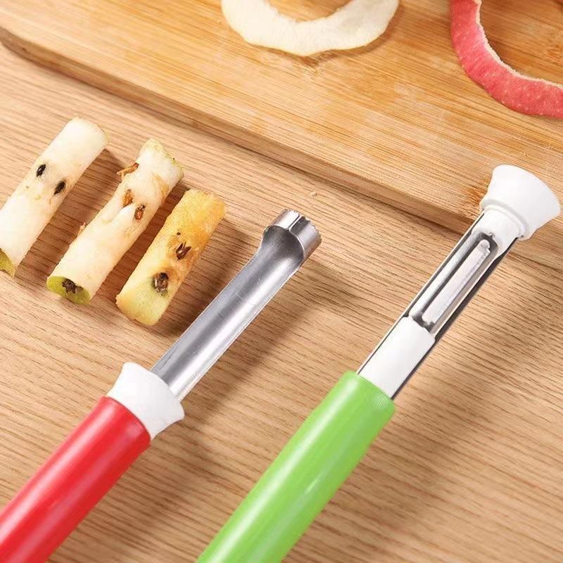 2 In 1 Retractable Stainless Steel Fruit Corer, Apple Corer, Pear Corer, Retractable Fruit Peeler