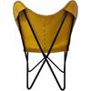 Vintage Leather Butterfly Chair Cowhide Chair Living Rooms Accent Chair Yellow