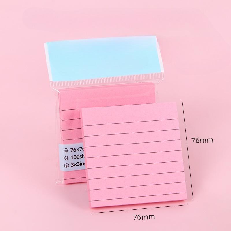 Colored Horizontal Line Sticky Notes Students Multifunctional Removable Note Paper Office Notes Memos Message Sticker Stationery
