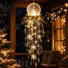 Christmas Gift for Friends Crystal Waterfall Lights, LED Warm White Snowman Pendant Decorative Pine Branch Pendants Light with Snowflake Droplets,