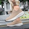 Unisex Ultra Light Flyknit Sock Walking Shoes Contrast Panel Non Slip Sport Sneakers Sizes 36-45 for Walking Travel and Daily Wear