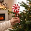 Seasonal Home Decor for Parties Christmas Lollipop Ornaments, Red White Swirl Candy Cane with Tree Spiral Ornament Bow, Artificial Props Tabletop
