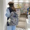 Zaino Casual alla Moda con Stampa Leopardata e Decorazione a Lettere per Studente Universitario
