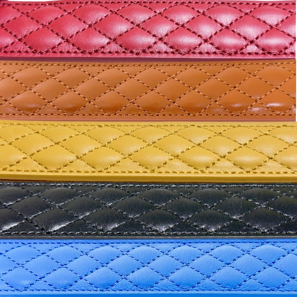 Beanspet Genuine Leather Quilted Dog Collar for and Large Stylish Collar with Durable Double Stitching and Suede Sizes Small, Medium, Dogs, Lining,