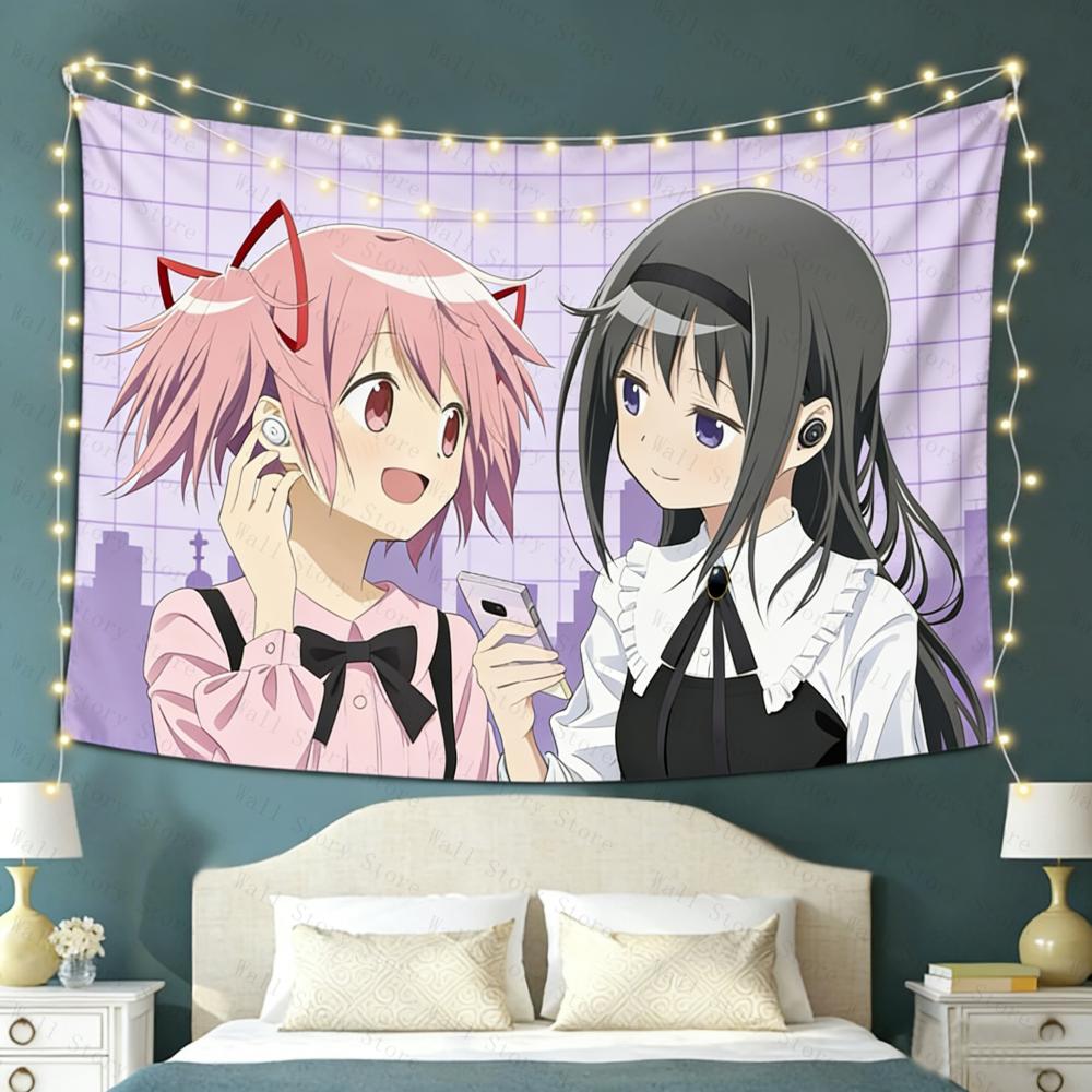 Magi Tapestry Madoka Magica Bedroom Tapestry Dormitory Anime Wall Hanging Magical Girl Atmosphere Home Decoration Tapestry