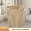 Retro Rattan Woven Laundry and Storage Basket for Bathroom and Living Room