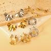 Fashion stud earrings Atmospheric high-end sense niche hip-hop special-shaped irregular cold wind stainless steel stud earrings