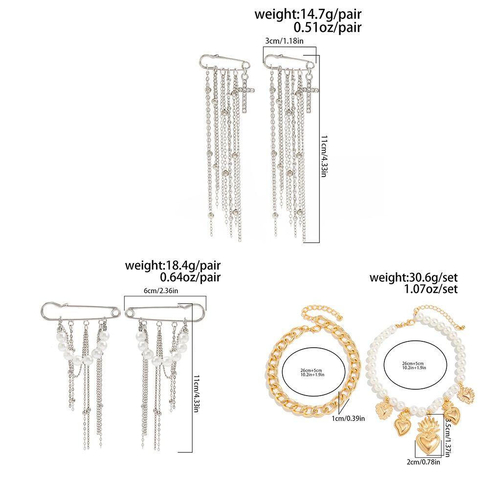 Detachable Tassel Pearl Foot Ankle Cross Cross Pendant Jeans Chain  Clothing Accessories