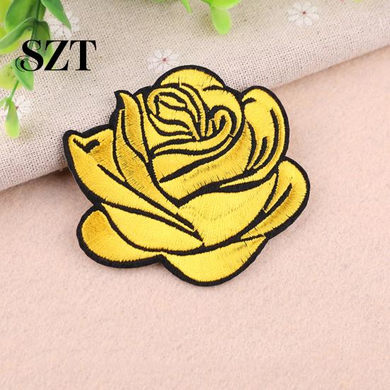 Aufnäher Kleideraufnäher Rose Aufbügler Stoffblume Abzeichen Zubehör für Kleidung Applikation