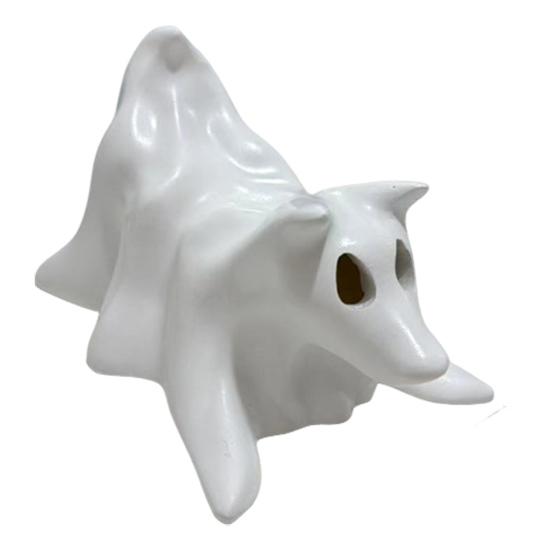 Halloween Ghost Animal Figurine Draped Ghost Dog Cat Statue Resin Spooky Tabletop Ornaments for Home Party Haunted House Decor