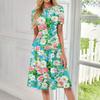 Women's Casual Sundress Summer Boho Beach Dress Floral Blouses For Women O Neck Loose Dresses