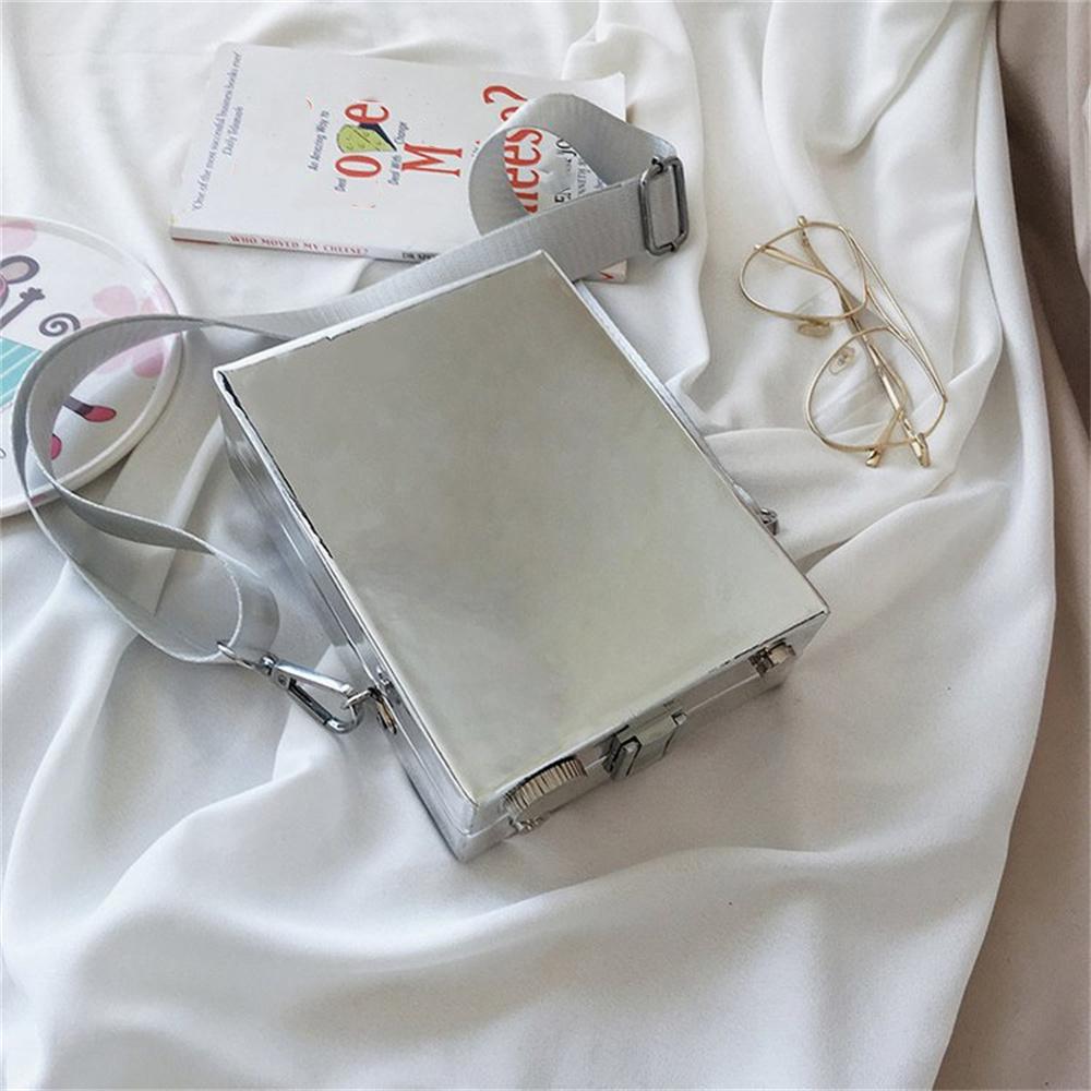 Moda casual personalidade criativa alça de ombro larga câmera pequena bolsa quadrada moda simples bolsa de ombro único bolsa crossbody