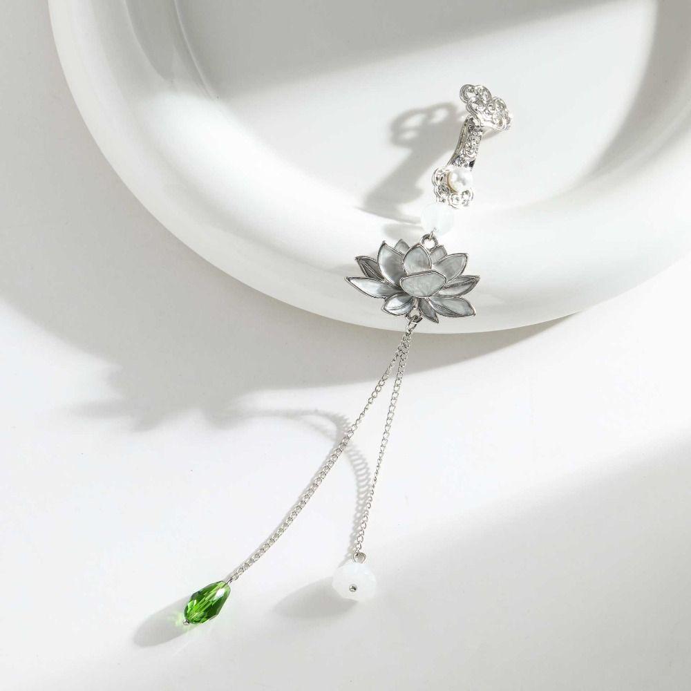 Long Tassel Women Hanfu Ornament Zinc Zinc Alloy Retro Lotus Brooch Chinese Style Brooch  Decoration