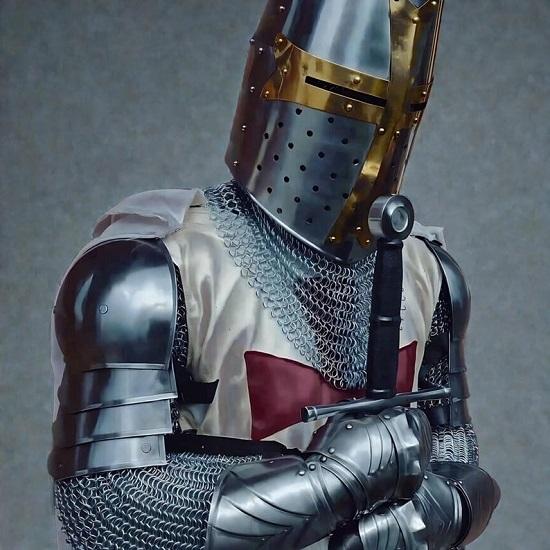 Armadura Medieval Caballero Cruzado Gótico Disfraz de Halloween Cosplay Decoración de Entrada Cuerpo Completo Regalo Medieval