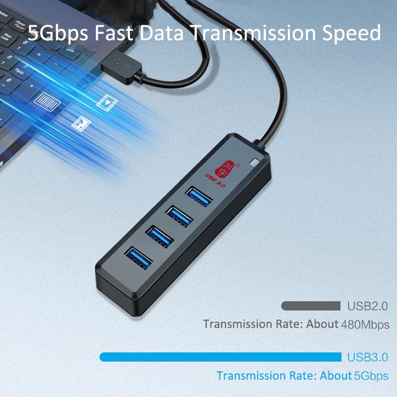 

KAWAU H302S 60CM Cable USB Data Adapter Charging Dock Hub with 4xUSB 3.0 Ports As Shown A