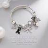 Stainless Steel Cat Bowknot Star Charm Bracelet For Fashion Casual Wear
