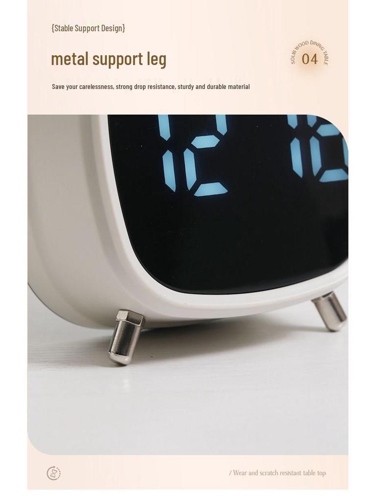 Creative GH8032 Multifunctional Large LED Metal Alarm Clock
