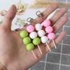 Colorful Acrylic Keychain Simulated Meatball String Keyring Unique Food Model Bag Charm Decoration Key Chain Attachment