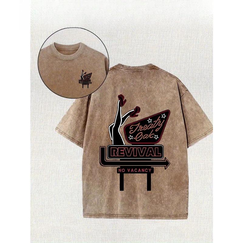 

Vintage Washed T-Shirt - Loose Fit Short Sleeve Crew Neck Tee with Retro Washed look, Casual Spring Summer Casual Attire, Machine Washable T-Shirt 5XL