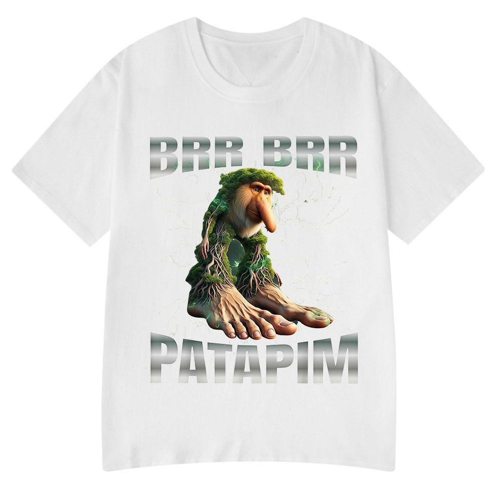 Brr Brr Patapim T Shirts Funny Italian Brainrot Meme T-shirt Men Women Summer 100% Cotton Comfort O-Neck Short Sleeve T-shirts