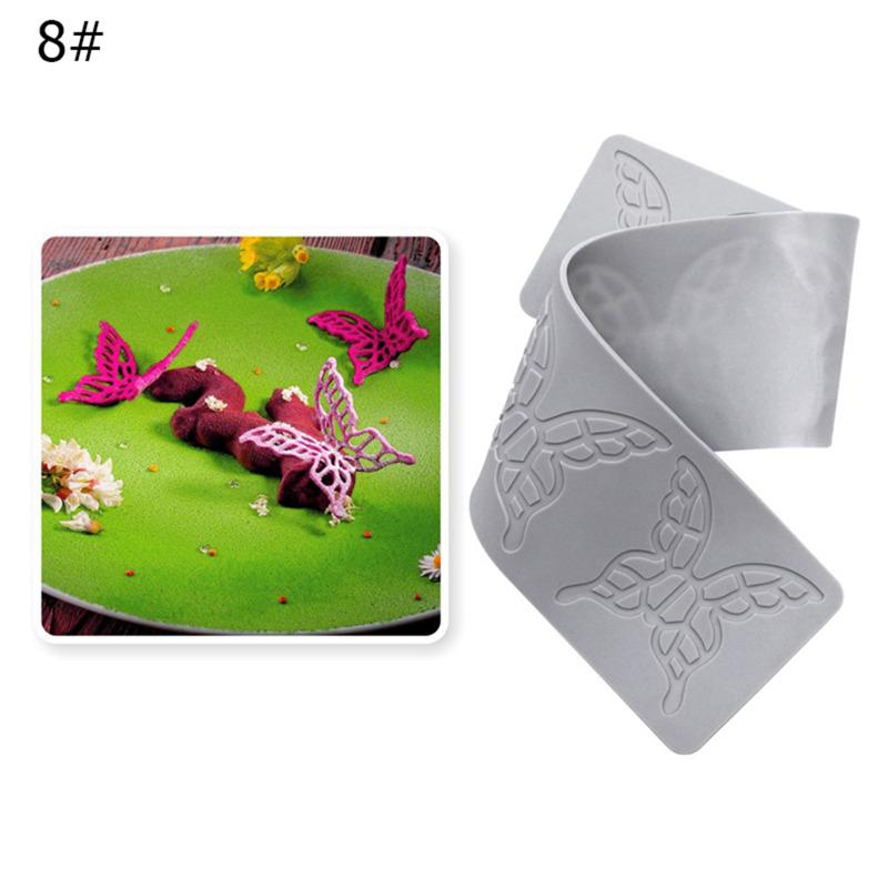 Butterfly Honeycomb Leaves Lace Mat Dessert Border Decoration Fondant Silicone Cake Molds Chocolate Sugar Craft Baking Tools