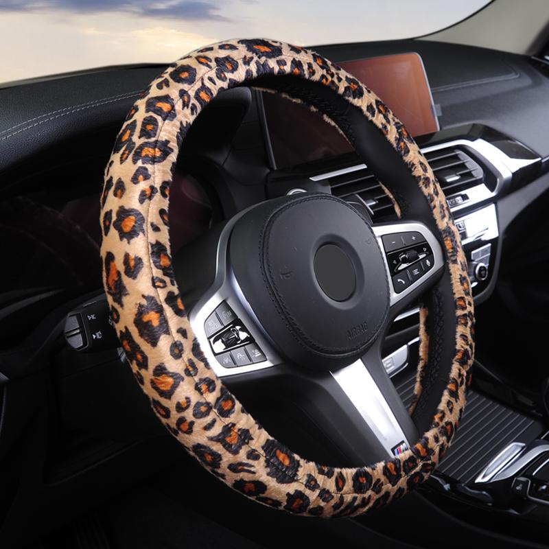 

Набор автомобильных аксессуаров с леопардовым принтом, чехол на рулевое колесо Leopard для легкового автомобиля, грузовика,