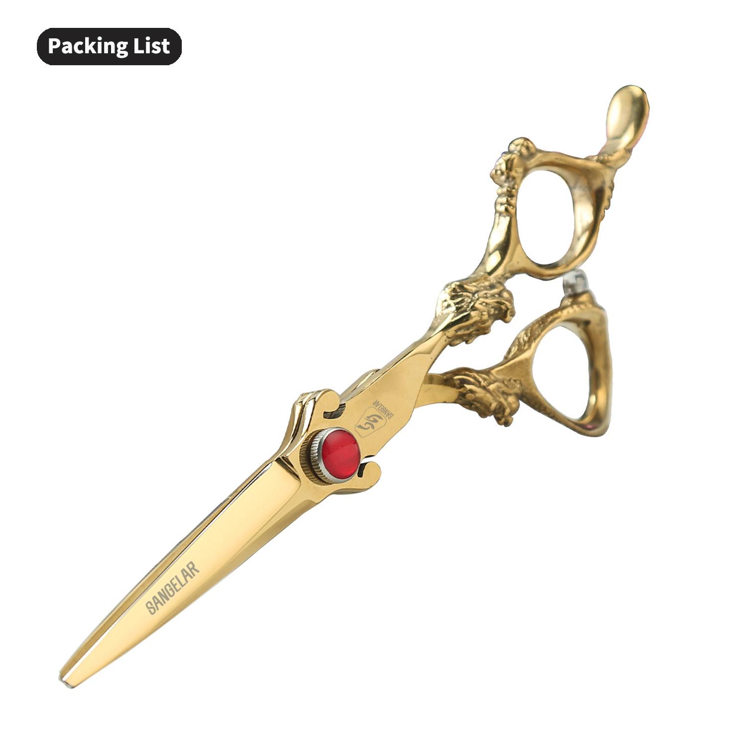 

Sangelar 6 дюймовые золотые ножницы для волос высшего качества с ручкой в виде дракона, профессиональные красивые и модные инструменты для стрижки волос для дома и салона 6 Cutting золотой
