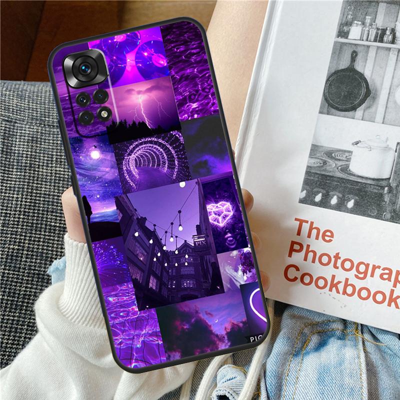 Purple Aesthetic Case For Xiaomi Redmi Note 12 10 9 11 Pro 9S 10S 11S 12S Cover For Redmi 12 9C 10C 12C 13C