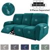 1/2/3 Seater Recliner Sofa Covers Leaves Jacquard Couch Slipcovers Elastic Water Repellent Armchair Covers for Living Room Hotel