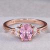 Huitan Romantic Pink AAA Cubic Zircon Stone Princess Rings With Rose Gold Color Engagement Accessories Tiny Delicate Rings