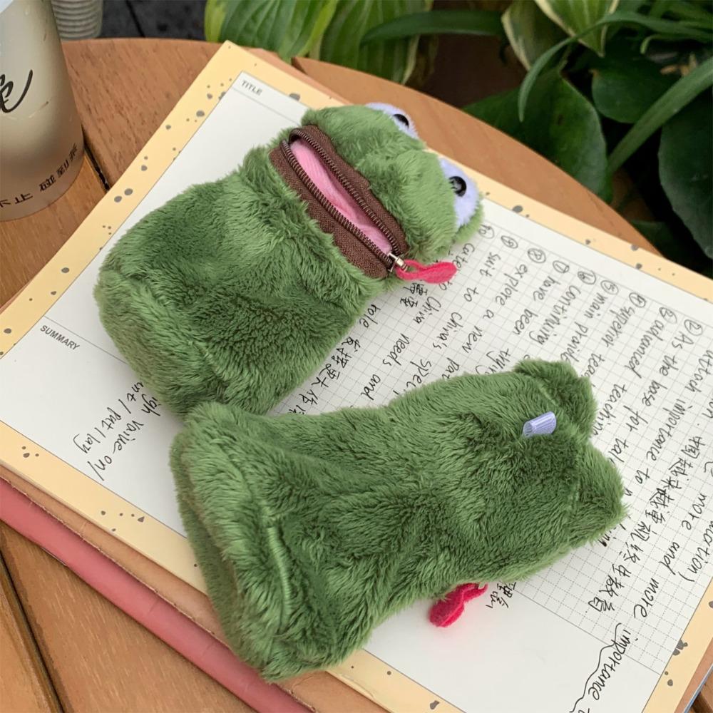 Creative Open Mouth Frog Coin Purse Wallet Funny Frog Earphone Bag Frog Plush Money Bag  Gifts
