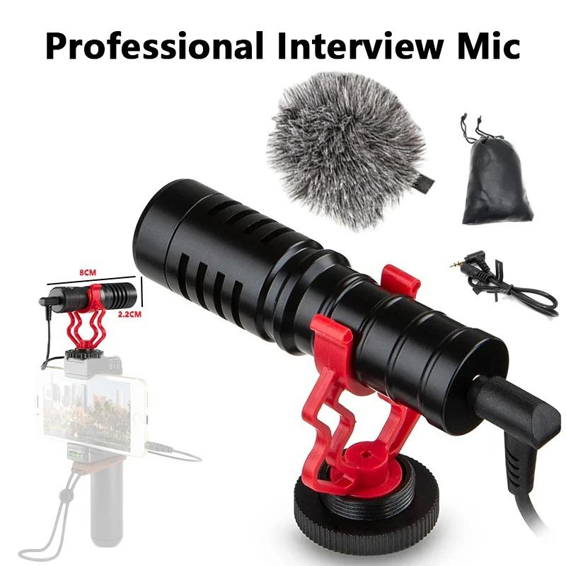 

Professional Interview Condenser Video Shotgun Microphone with 3.5mm Audio Cable for DSLR DV Camcorder iPhone Andoid Smartphone чорний
